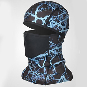 Motorcycle Full Face Mask Balaclava Print Camouflage Motorcycle Riding Mask Windproof Waterproof Headgear - Blue pattern