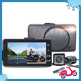  Camera hành trình mô tô hồng ngoại trước sau có màn hình HD 720P