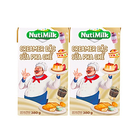 Combo 2 Creamer đặc Sữa pha chế có đường Nuti Hộp 380g CB2.SDH01TI NUTIFOOD