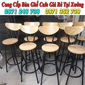 Mua Ghế bar chân sắt mặt gỗ  ghế cafe chân cao