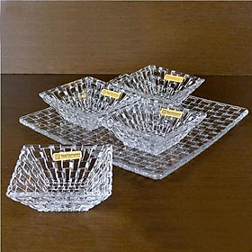 Mua HÀNG ĐỨC Set đĩa &khay đựng pha lê CAO CẤP Nachtmann Dancing Stars Bossa Nova 90023 Servier 5 món SANG CHẢNH