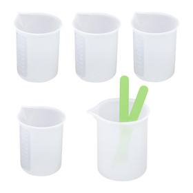 Silicone Measuring Cup Kit Painting Crafts Stir Sticks   Tools Set