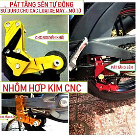 Pát tăng sên xích tự động xe máy hàng hợp kim CNC chống han rỉ loại tốt lắp gắn các loại xe