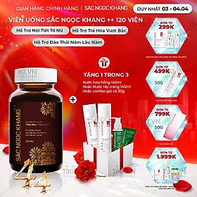 Viên uống Sắc Ngọc Khang ++ (120 viên) giúp trẻ hóa Làn da làm mờ sạm nám tàn nhang hiệu quả, tăng cường tính đàn hồi cho làn da, hỗ trợ cải thiện và phục hồi da bị lão hóa vượt trội