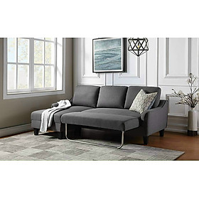 Sofa vải góc L bed giường Tundo xuất khẩu màu xám 203 x 130c m