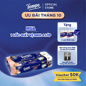 Giấy vệ sinh cao cấp Prestige Mềm Mại - 4 lớp bền dai, an toàn - Thương Hiệu Đức (Lốc 10 Cuộn)