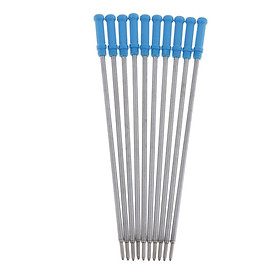 10pcs / pack Metal Ballpoint Pen Refills Ink Ballpoint Pen Replacement Blue