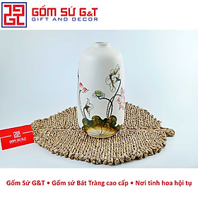 Mua Lọ hoa dáng phích miệng nhỏ vẽ sen Gốm Sứ G&T