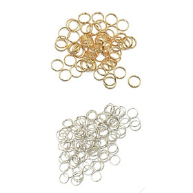 400 Piece Metal Double Loop Hoop Split Open Jump Ring Key Rings Jewelry Findings Gold + Silver 8mm