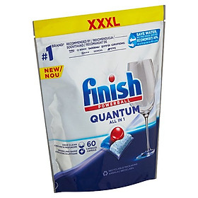 Viên rửa bát Finish Quantum All in one 60 viên không mùi - Châu Âu