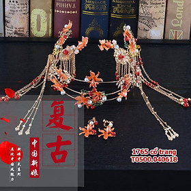 Cô dâu cài tóc cổ trang mẫu mới bông tai cá may mắn