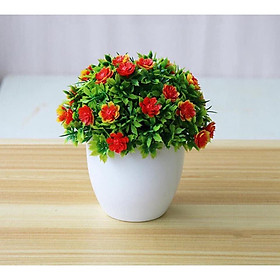 Mua Cây hoa nhân tạo để bàn trang trí (tặng kèm chậu nhựa cắm sẵn như mẫu)