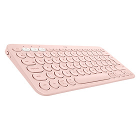 Bàn phím không dây Bluetooth Logitech K380 - Kết nối 3 thiết bị, giảm ồn, gọn nhẹ dễ mang đi, phù hợp Mac/ PC/ Laptop/ Điện thoại - Màu hồng - Hàng chính hãng