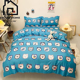 Bộ chăn ga gối Cotton Poly miễn phí bo chun ga giường bọc đệm - SMART HOME