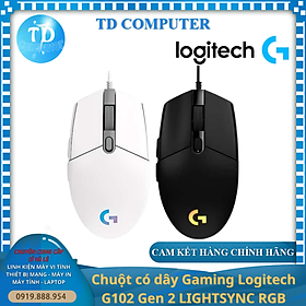 Chuột có dây Gaming Logitech G102 Gen 2 LIGHTSYNC RGB - Hàng chính hãng DGW phân phối