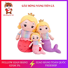 Gấu bông nàng tiên cá vải nhung co giãn 4 chiều quà tặng cho bé yêu