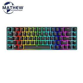 Bàn phím cơ MK68 phím RGB bluetooth 2.4g 3 mode keyboard hotswappable có dây ba chế độ màu xanh lá cây / đỏ / nâu / đen