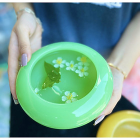 Bát Minh Đường Tụ Thủy Thả Hoa Thờ Thần Tài Đá Mã Não Cao Cấp - Đường Kính 18cm và 16 cm