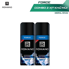 Combo 2 Xịt toàn thân Romano Force tươi mát năng động 150ml