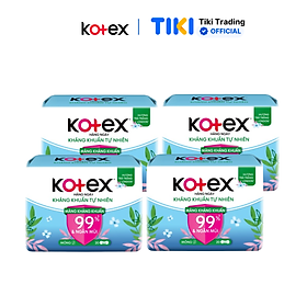 Combo 4 Băng Vệ Sinh Kotex Hằng Ngày Kháng Khuẩn Hương Tự Nhiên - Gói 20 miếng