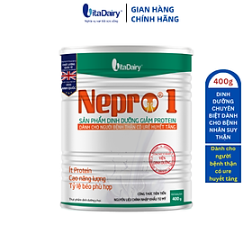 Sữa bột Nepro 1 400g dành cho người bệnh thận chưa chạy thận - VitaDairy