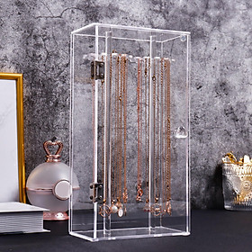 Necklace Storage Box Display Holder Jewelry Organizer Multipurpose Showcase Sweater Chains Case for Bedroom Countertop Shop Tabletop Dresser