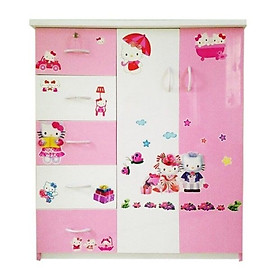 Tủ nhựa Jang Mi TE 02 125 x 106 x 45 cm (Hồng)