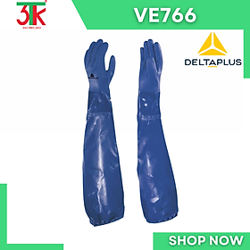 Găng tay Delta Plus VE766  chống hóa chất, axit, Chất liệu PVC, Đồ bền cao, Găng tay bảo hộ đa năng