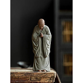 Tượng Tăng Nhân Bái Phật - Thiền Sư Bái Phật gốm Tử Sa