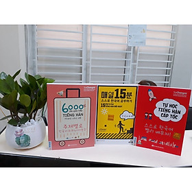 Combo 15 phút tự học tiếng hàn mỗi ngày, 6000 câu giao tiếp tiếng hàn , tự học tiếng hàn cấp tốc t
