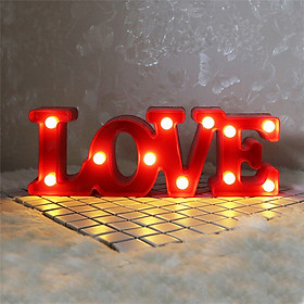 Đèn Led 3D trang trí chữ LOVE - Màu Đỏ