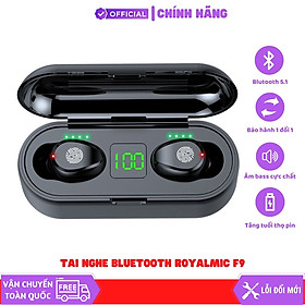 Mua Tai nghe bluetooth không dây ROYALMICF9 True wireless Dock Sạc có Led Báo Pin Kép - Hàng chính hãng