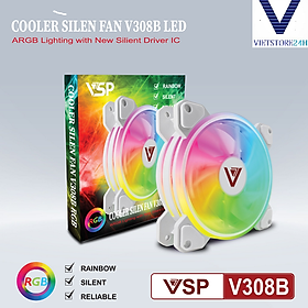 Fan V308B LED RGB Trắng - Hàng chính hãng 