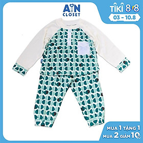 Bộ quần áo dài bé trai họa tiết Voi xanh moimoln thun cotton - AICDBG8GIO4R - AIN Closet