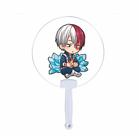 Quạt tròn cán nhựa IN HÌNH Todoroki Shoto Học Viện Anh Hùng anime chibi