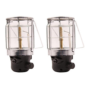 2pcs Camping Gas Lantern Outdoor Portable Double Mantle Butane Gas Lamp Light