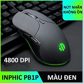 Mua Chuột có dây INPHIC PB1P 6 nút với độ DPI lên đến 4800 phù hợp chơi game cho game thủ chuyên nghiệp  làm việc văn phòng  photoshop (MÀU ĐEN) - Hàng Chính Hãng