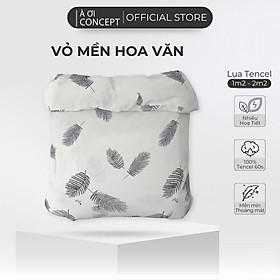 Mua Bộ chăn gối 3 món Lụa Tencel À Ơi Concept cao cấp họa tiết  set 2 vỏ gối  1 vỏ mền 100% Lyocell 60S