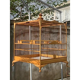 KHUNG LỒNG CHIM TỰ RÁP LÁ ĐỀ GỖ KIỀN