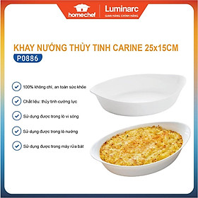 Mua Khay nướng thủy tinh chịu nhiệt Luminarc Carine P0886  size 25x15  dùng lò nướng  lò vi sóng | Hàng chính hãng