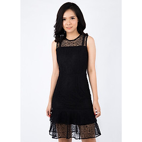 Đầm Ôm Ren Đuôi Cá De Leah - Đen (Size