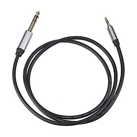 3.5mm to 6.5mm Audio Cable 3.5mm to 6.5mm Male to Male Connection Cable Aluminum Alloy Shell for Phone Laptop Stereo