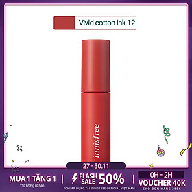 Son Tint Lì Mềm Mượt Innisfree Vivid Cotton Ink 4g