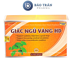 Viên uống ngủ ngon thảo dược Giấc Ngủ Vàng HD giảm mất ngủ - Hộp Vàng 30 viên
