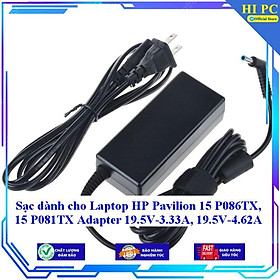 Sạc dành cho Laptop HP Pavilion 15 P086TX 15 P081TX Adapter 19.5V-3.33A 19.5V-4.62A - Kèm Dây nguồn - Hàng Nhập Khẩu