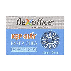 Hộp 10 Kẹp Giấy Flexoffice Fo-Pac01 (25mm)
