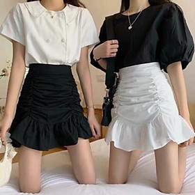 Chân váy ngắn đuôi cá nhún, có lót quần, hình thật ảnh sàn