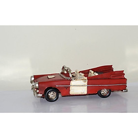 Mô hình xe ô tô cổ Châu Âu Kim loại trưng bày / Vintage Metal Car Handmade Decoration (1904D-1689)
