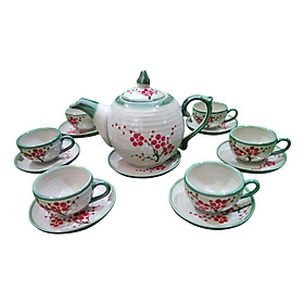 Bộ Trà Chóp Hoa Đào Gốm Sứ Bát Tràng TC721