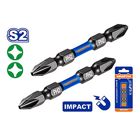 Mua  CHÍNH HÃNG  Bộ 2 Mũi bắt vít đóng 2 đầu PH2+PH2 65mm WSV3K62